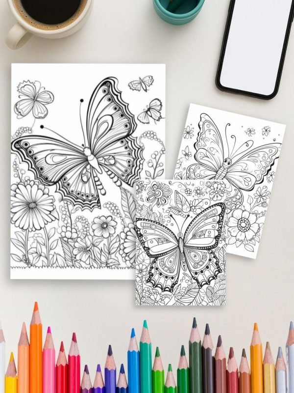 Wings of Grace – 50 Butterfly Coloring Pages - Image 4