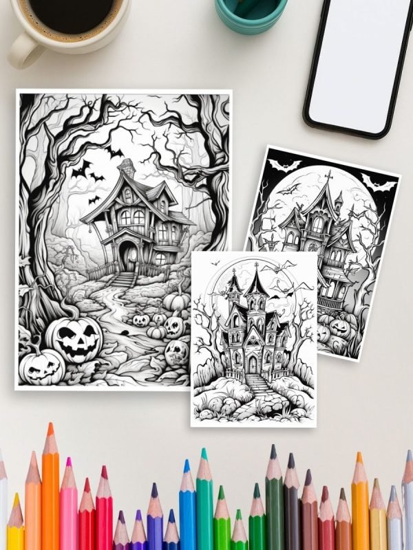 Haunted Manor – 45 Spooky Halloween House Pages - Image 4