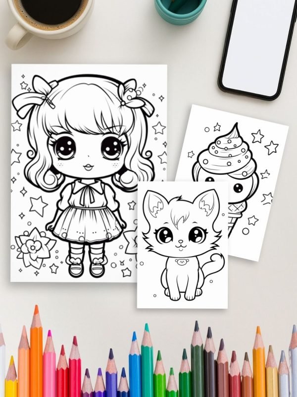 Kawaii Princess World – 300 Princess & Cute Girl Pages - Image 4