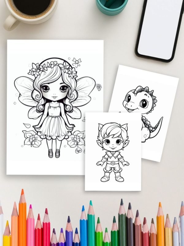 Mermaid Tales & Mythical Friends – 70 Fantasy Story Coloring Pages - Image 4
